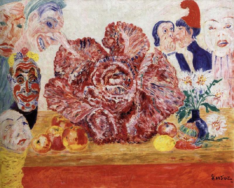 James Ensor Red Cabbage and Masks Spain oil painting art